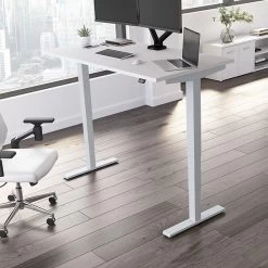 Bush Business Furniture Move 40 Series 28''-48'' Adjustable Standing Desk, White/Cool Gray Metallic (M4S6030WHSK)