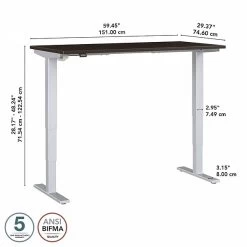 Bush Business Furniture Move 40 Series 28"-48" Adjustable Standing Desk, Mocha Cherry/Cool Gray Metallic (M4S6030MRSK) -Home furniture sp166198377 s7
