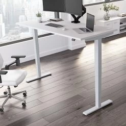 Bush Business Furniture Move 40 Series 28''-48'' Adjustable Standing Desk, White/Cool Gray Metallic (M4S7230WHSK)