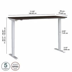 Bush Business Furniture Move 40 Series 28''-48'' Adjustable Standing Desk, Mocha Cherry/Cool Gray Metallic (M4S7230MRSK) -Home furniture sp166198414 s7