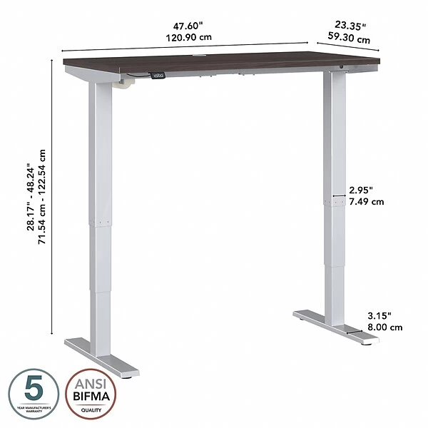 Bush Business Furniture Move 40 Series 28''-48'' Adjustable Standing Desk, Storm Gray/Cool Gray Metallic (M4S4824SGSK) 4 Bush Business Furniture Move 40 Series 28''-48'' Adjustable Standing Desk, Storm Gray/Cool Gray Metallic (M4S4824SGSK) - Image 4
