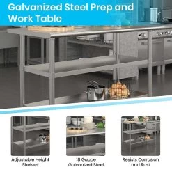 Flash Furniture Stainless Steel Worktable, 48" X 24" (NHWTGU2448) 8 Flash Furniture Stainless Steel Worktable, 48" X 24" (NHWTGU2448) -Home furniture sp166809284 s7