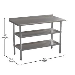 Flash Furniture Stainless Steel Worktable, 48" X 24" (NHWTGU2448BSP) 9 Flash Furniture Stainless Steel Worktable, 48" X 24" (NHWTGU2448BSP) -Home furniture sp167072278 s7