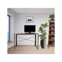 Mind Reader 42"W Collapsible Rustic Desk, Brown/Black (ODTABLE-BLK) -Home furniture sp172813242 s7