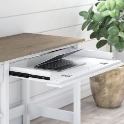 Bush Furniture Mayfield 54" Computer Desk With Shelves, Pure White/Shiplap Gray (MAD154GW2-03) -Home furniture sp176322761 s7