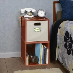 Niche Cubo 28"H X 13"W X 13.25"D 2-Cube Storage Set With 1 Canvas Tote Bin Warm Cherry (PC2PKWC1TOTE) -Home furniture sp180106368 s7