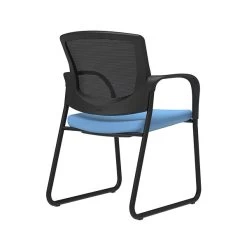 Union & Scale Workplace2.0™ Vinyl And Mesh Guest Chair, Lagoon, Integrated Lumbar, Fixed Arms (53291)