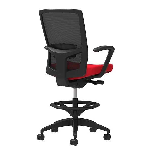 Union & Scale Workplace2.0™ Fabric Stool, Ruby Red, Adjustable Lumbar, Fixed Arms, Synchro-Tilt, Partial Assembly Required 1 Union & Scale Workplace2.0™ Fabric Stool, Ruby Red, Adjustable Lumbar, Fixed Arms, Synchro-Tilt, Partial Assembly Required