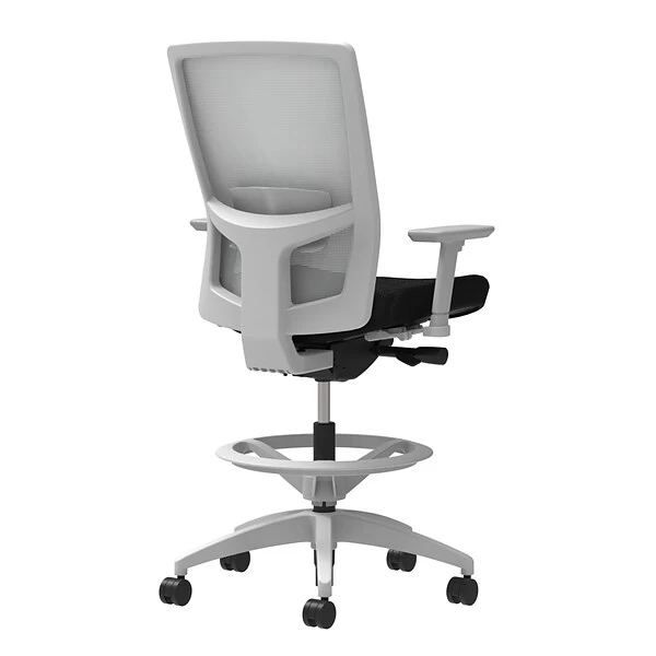 Union & Scale Workplace2.0™ Fabric Stool, Black, Adjustable Lumbar, Height & Width Adjustable Arms, Synchro-Tilt Control (53774) 1 Union & Scale Workplace2.0™ Fabric Stool, Black, Adjustable Lumbar, Height & Width Adjustable Arms, Synchro-Tilt Control (53774)