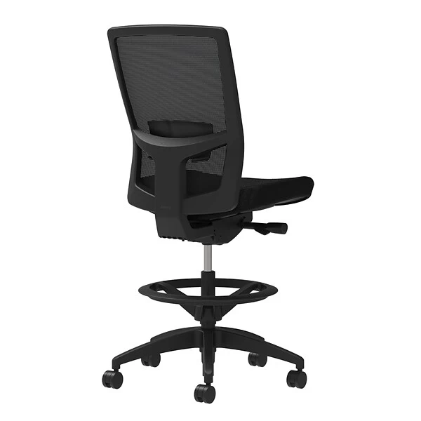 Union & Scale Workplace2.0™ Fabric Stool, Black, Adjustable Lumbar, Armless, Synchro-Tilt Seat Control (53880) 1 Union & Scale Workplace2.0™ Fabric Stool, Black, Adjustable Lumbar, Armless, Synchro-Tilt Seat Control (53880)