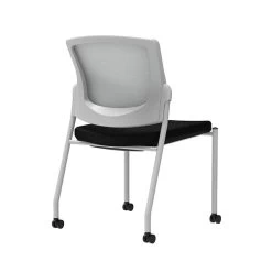 Union & Scale Workplace2.0™ Fabric Guest Chair, Black, Integrated Lumbar, Armless, Stationary Seat Control (53697)