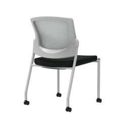 Union & Scale Workplace2.0™ Guest Chair, Black Vinyl, Integrated Lumbar, Armless, Stationary Seat Control (53699)