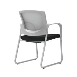 Union & Scale Workplace2.0™ Guest Chair, Black Vinyl, Integrated Lumbar, Fixed Arms, Stationary Seat Control (53750)