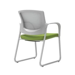 Union & Scale Workplace2.0™ Fabric Guest Chair, Pear, Integrated Lumbar, Fixed Arms, Stationary Seat Control (53747)