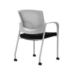 Union & Scale™ Workplace2.0™ 500 Series Fabric Guest Chair, Black, Integrated Lumbar, Fixed Arms, Stationary, Fully Assembled