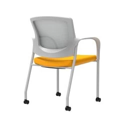 Union & Scale Workplace2.0™ Fabric Guest Chair, Goldenrod, Integrated Lumbar, Fixed Arms, Stationary, Fully Assembled