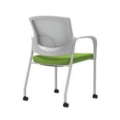 Union & Scale Workplace2.0™ Fabric Guest Chair, Pear, Integrated Lumbar, Fixed Arms, Stationary Seat Control (53685)