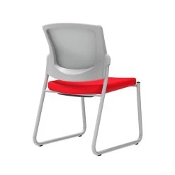 Union & Scale Workplace2.0™ Fabric Guest Chair, Ruby Red, Integrated Lumbar, Armless, Stationary Seat Control (53763)