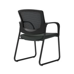 Union & Scale™ Workplace2.0™ Fabric Guest Chair, Iron Ore, Integrated Lumbar, Fixed Arms, Stationary Seat Control (53728)