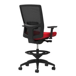 Union & Scale Workplace2.0™ Fabric Stool, Ruby Red, Adjustable Lumbar, 2D Arms, Synchro-Tilt (53845)