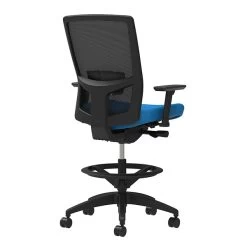 Union & Scale Workplace2.0™ Fabric Stool, Cobalt, Adjustable Lumbar, Height/Width Adjustable Arms, Synchro-Tilt Control (53834)