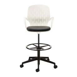 Home furniture 17 Safco® Shell™ Vinyl Upholstered Extended-Height Chair, White (7014WH)
