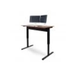 Luxor Furniture 56" Pneumatic Adjustable Desk, Teak Top (SPN56F-BK/TK)