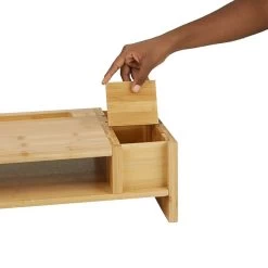 Mind Reader Monitor Stand Organizer, 6 Compartments, Office, Desk, Laptop, Bamboo Brown (MONITORBM-BRN) -Home furniture sp27408362 s7