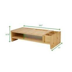 Mind Reader Monitor Stand Organizer, 6 Compartments, Office, Desk, Laptop, Bamboo Brown (MONITORBM-BRN) -Home furniture sp27408365 s7