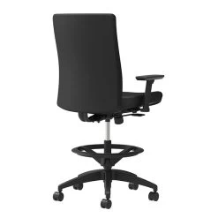 Union & Scale Workplace2.0™ Task Stool Upholstered 2D Adjustable Arms Black Fabric Limited Synchro Tilt