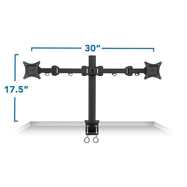 Mount-It! Dual Monitor Mount, Up To 27" Monitors, Black (MI-752) 1 Mount-It! Dual Monitor Mount, Up To 27" Monitors, Black (MI-752)