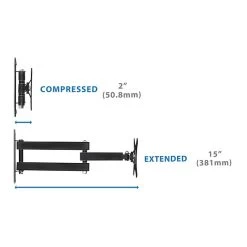 Mount-lt! Adjustable Monitor Arm, Up To 24", Black (MI-2041)