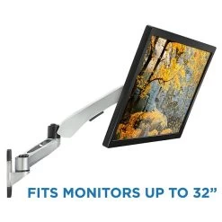 Mount-It! Modular Mount Adjustable Monitor Arm, Up To 24" Monitors, Gray/Silver (MI-35114)