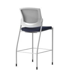 Union & Scale Workplace2.0™ Bistro Height Stool Fog Mesh, Armless, Navy Fabric (54264)