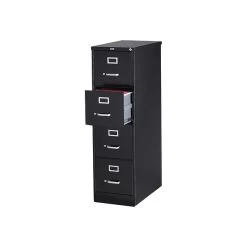 Quill BrandĀ® 4 File Drawers Vertical File Cabinet, Locking, Black, Letter, 26.5"D (13444D)