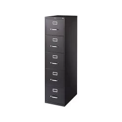 Quill BrandĀ® Commercial 5 File Drawer Vertical File Cabinet, Locking, Black, Letter, 26.5"D (21917D)