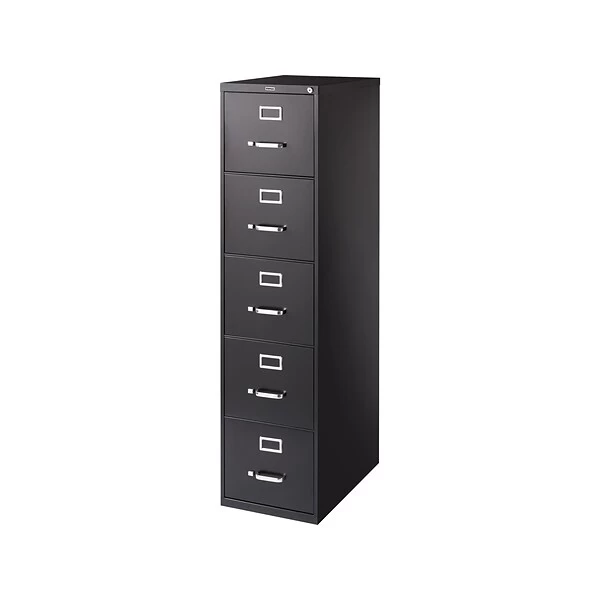 Quill Brand® Commercial 5 File Drawer Vertical File Cabinet, Locking, Black, Letter, 26.5"D (21917D) 1 Quill Brand® Commercial 5 File Drawer Vertical File Cabinet, Locking, Black, Letter, 26.5"D (21917D)