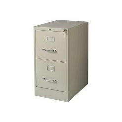 Quill BrandĀ® 2-Drawer Vertical File Cabinet, Locking, Letter, Putty/Beige, 22"D (22334D)