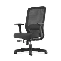 HON Exposure Mesh High-Back Task Chair, Synchro-Tilt, Lumbar, Seat Glide, 2-Way Arms, Black Fabric (BSXVL721LH10)