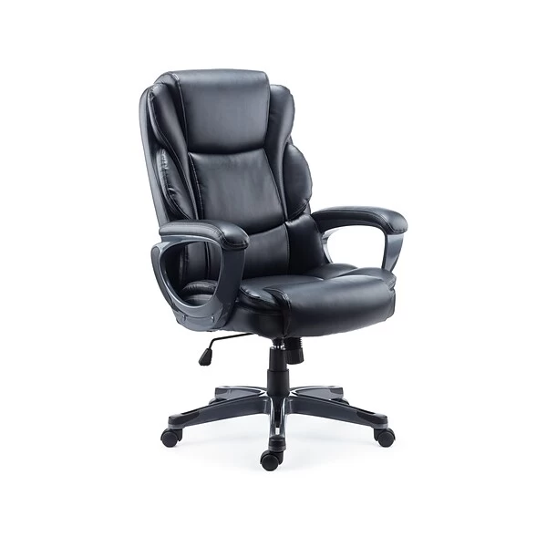Quill Brand® Mcallum Bonded Leather Manager Chair, Black (51473) 1 Quill Brand® Mcallum Bonded Leather Manager Chair, Black (51473)