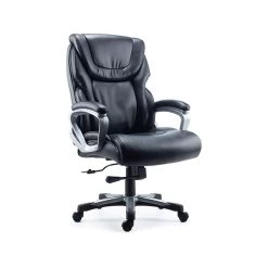 Quill BrandĀ® Denaly Big & Tall Bonded Leather Manager Chair, Black (51468)
