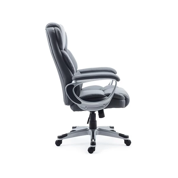 Quill Brand® Mcallum Bonded Leather Manager Chair, Gray (51474) 4 Quill Brand® Mcallum Bonded Leather Manager Chair, Gray (51474) - Image 4