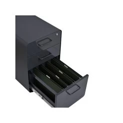 Poppin Stow 3-Drawer Vertical File Cabinet, Mobile/Pedestal, Charcoal, Letter/Legal, 20"D (103695) -Home furniture sp42801506 s7