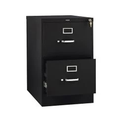 HON 310 Series 2-Drawer Vertical File Cabinet, Locking, Legal, Black, 26.5"D (H312C.P.P)