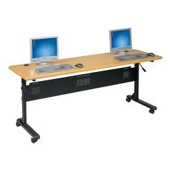 Balt Flipper Training Room Table, 24"D X 72"W, Teak (89863M)