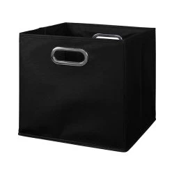 Niche Cubo Storage Set, 12 Cubes And 6 Canvas Bins, Truffle/Black (PC12PKTF6TOTEBK)