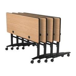 Essentials Economy Flipper Training Room Table, 24"D X 72"W, Teak/Black (90094)