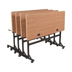 Essentials Economy Flipper Training Room Table, 24"D X 72"W, Teak/Black (90094) -Home furniture sp46038299 s7