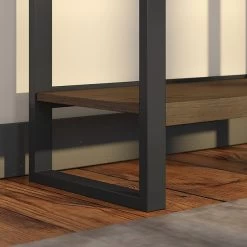 Bush Furniture Latitude 4 Shelf Etagere Bookcase, Rustic Brown Embossed (LAB130RB-03) -Home furniture sp47156807 s7