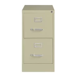 2-Drawer Vertical File Cabinet, Letter-Size, Putty, 22" Deep (17889)